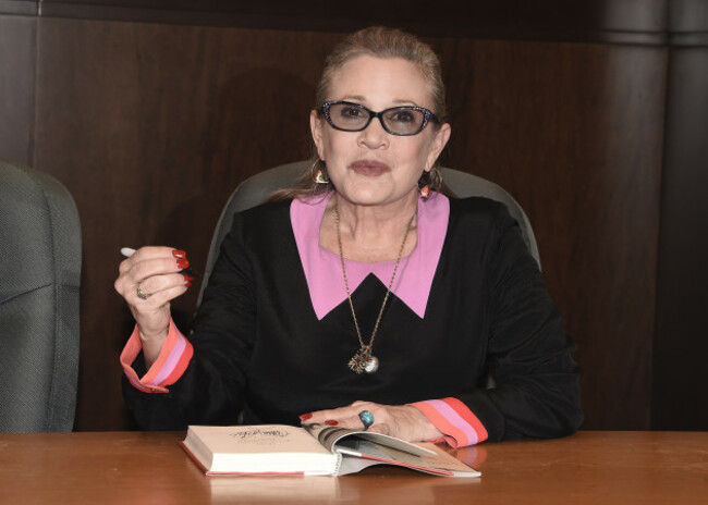 Carrie Fisher Signs Her Book The Princess Diarist at Barnes & Noble at The Grove