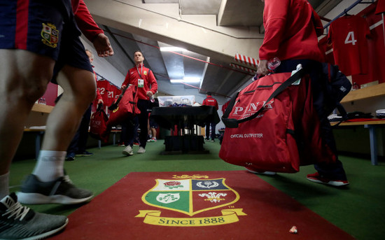 A view of Lions players arriving into the changing room