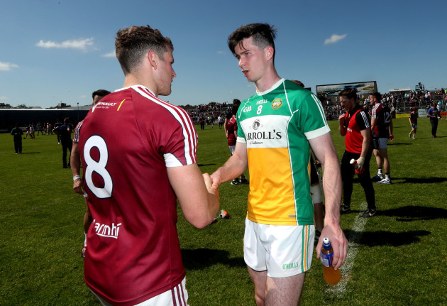 Alan Stone and Conor McNamee after the game