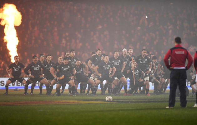 The Maori All Blacks perform the Haka