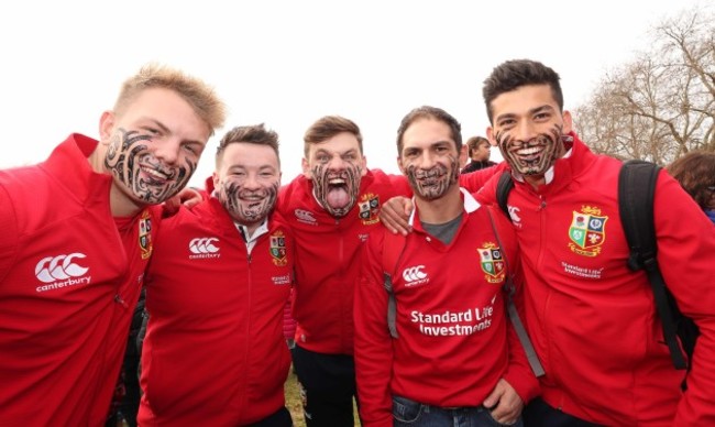 British and Irish Lions fans during the Haka