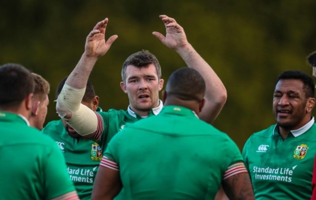 British and Irish Lions captain for the match against the Maori Peter O'Mahony during the Training