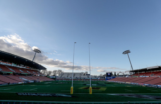 A view of FMG Stadium Waikato before the game