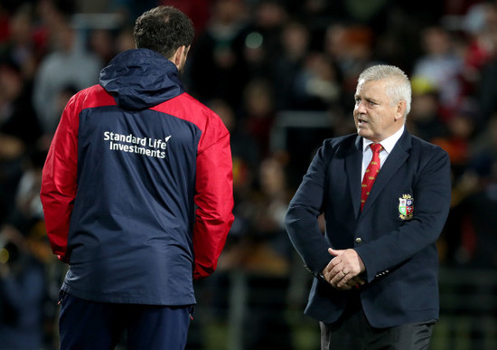 Warren Gatland with Andy Farrell before the game