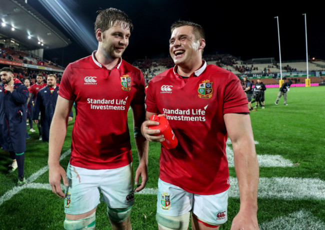 Iain Henderson and CJ Stander celebrate winning