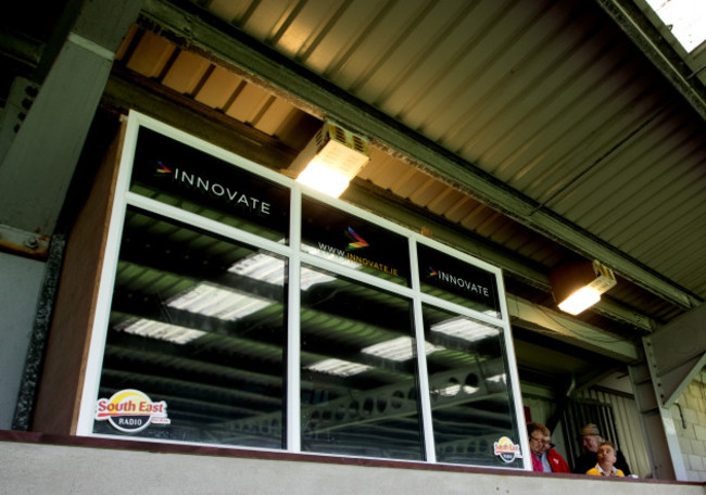 A view of the specially built box to accommodate suspended Wexford manager Davy Fitzgerald