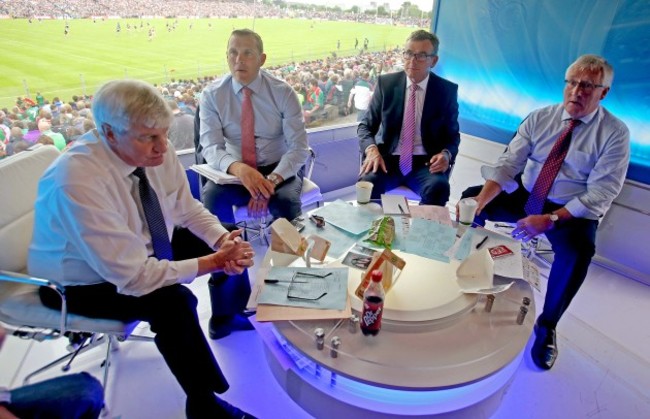 Michael Lyster alongside Ciaran Whelan, Colm O'Rourke and Pat Spillane
