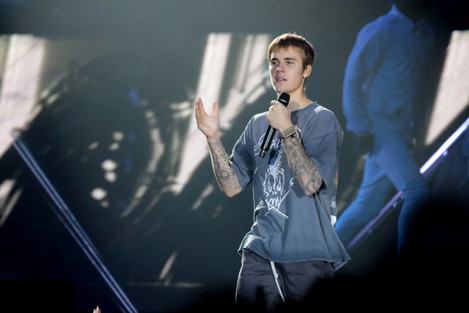 Justin Bieber performs during the Purpose World Tour - Poland