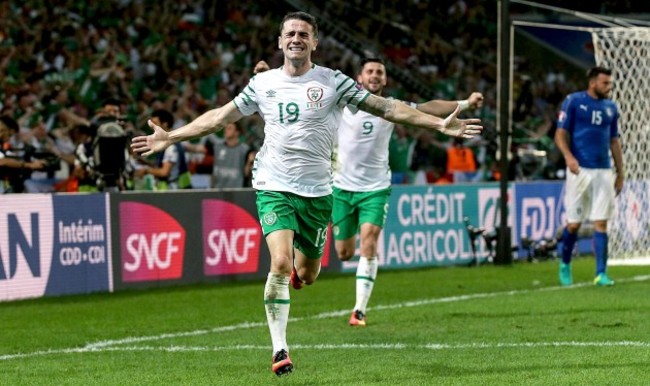 Robbie Brady celebrates scoring his sides first goal