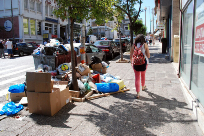 Waste collectors on strike