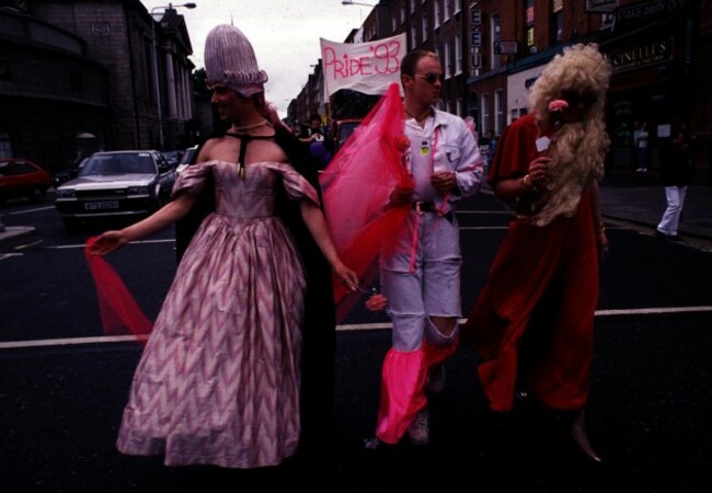 SCENES FROM DUBLIN GAY PRIDE MARCH. 1993 PIC: LEON FARRELL/PHOTOCALL IRELAND!