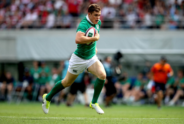 Garry Ringrose breaks free to score the first try of the game