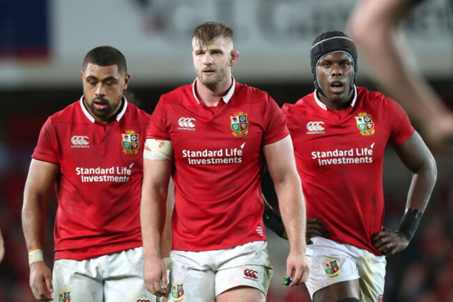 Taulupe Falteau, George Kruis and Maro Itoje