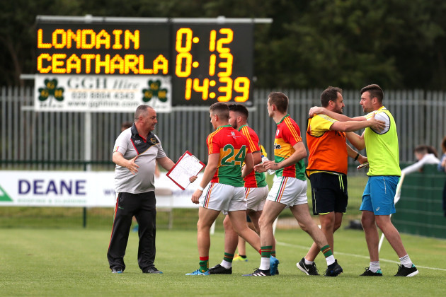 Carlow celebrate after the game