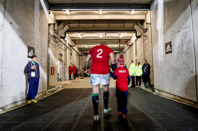 Rory Best with his son Ben after the game