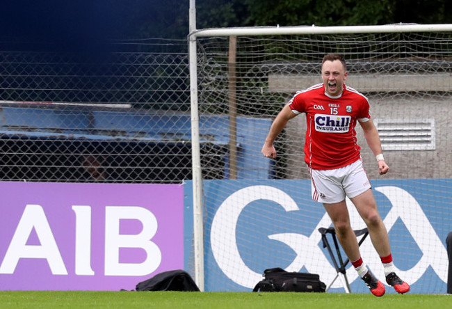 Paul Kerrigan celebrates after scoring from a tight angle