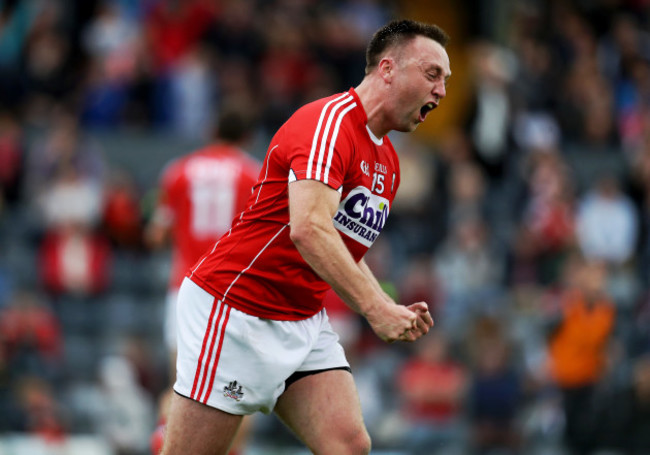 Paul Kerrigan celebrates at the final whistle