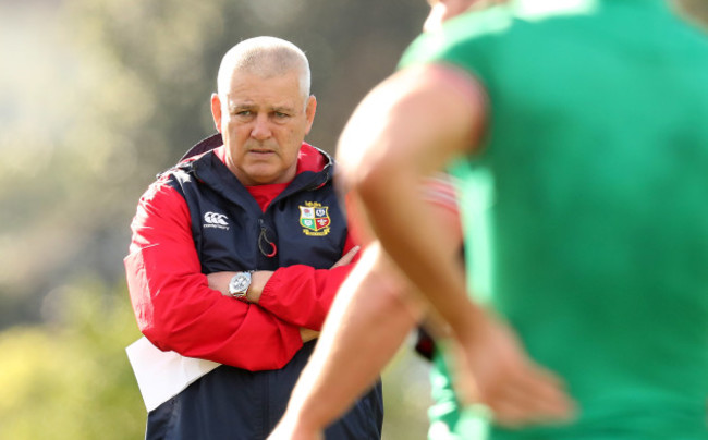 British and Irish Lions head coach Warren Gatland during the training