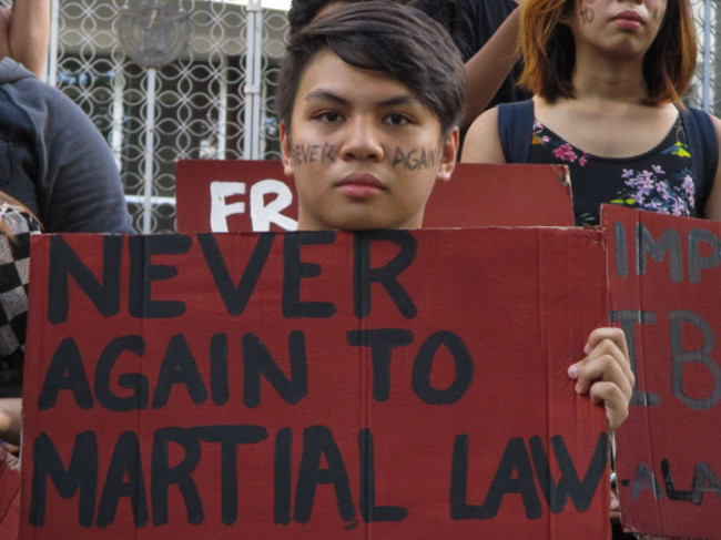 Philippines: Rally against Martial Law in Mindanao