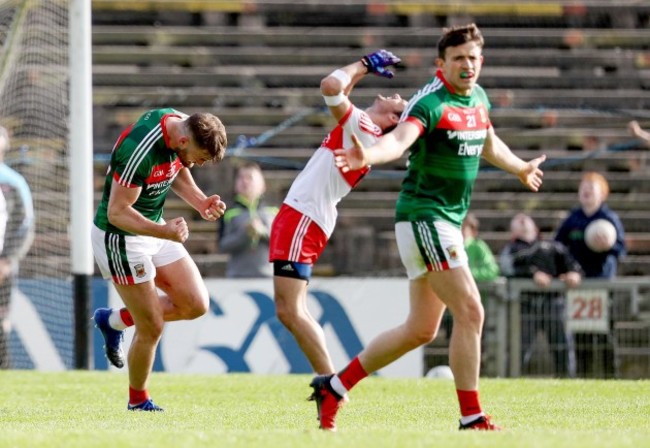 Aidan O’Shea celebrates scoring a point