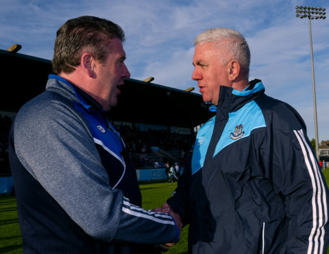 Ger Cunningham and Eamonn Kelly at the end of the game