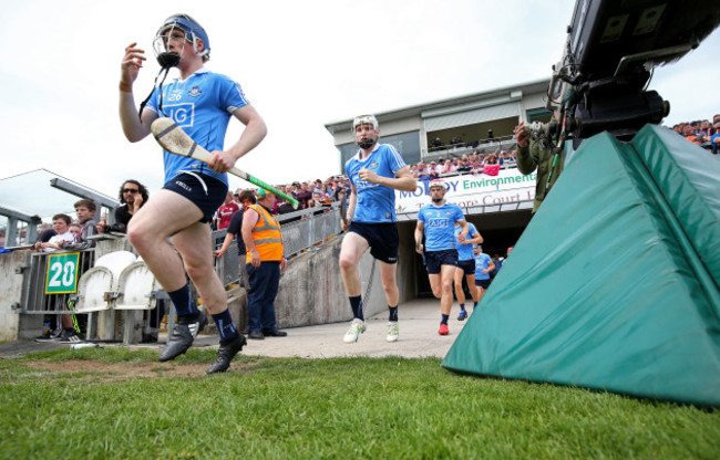 Dublin make their way onto the pitch