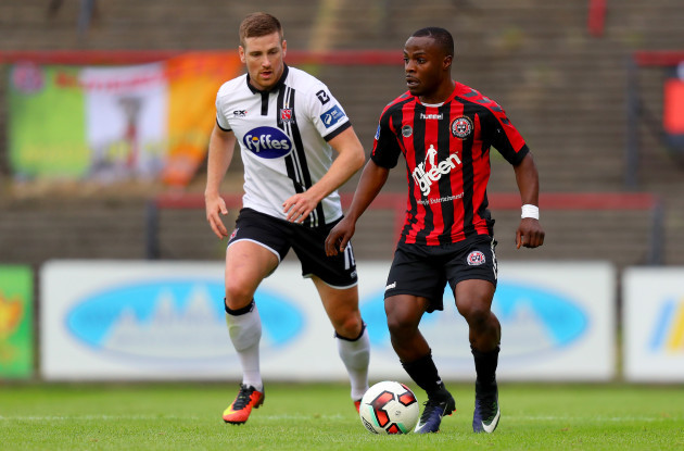 Patrick McEleney with Fuad Sule