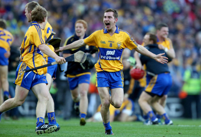 Colm Galvin celebrates at the final whistle