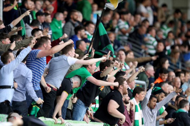 Shamrock Rovers' fans celebrate Graham Burke's goal