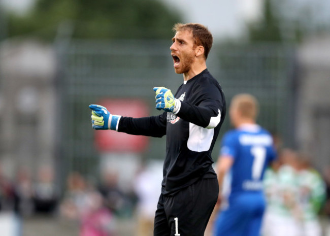 Tomer Chencinski celebrates Graham Burke's goal