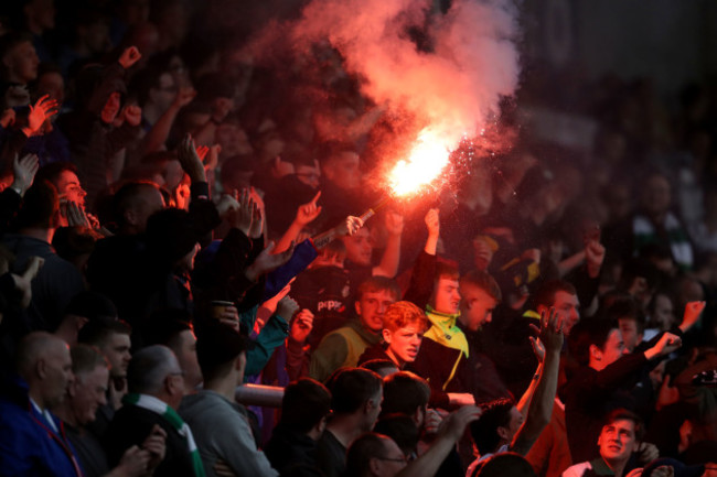 Shamrock Rovers' fans after their side scored a goal