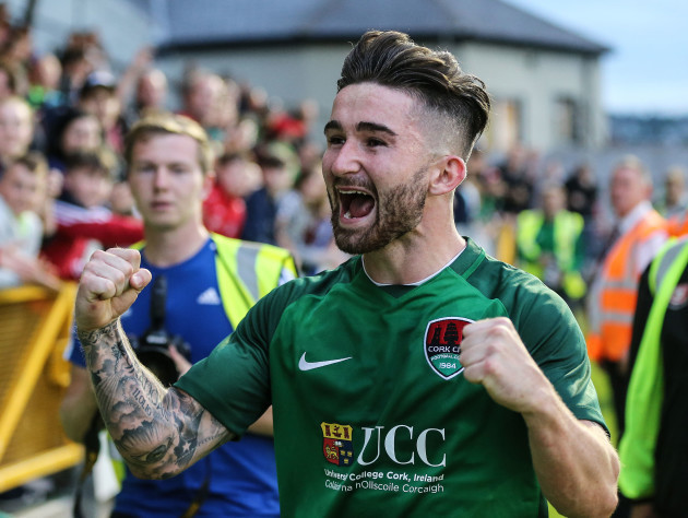 Sean Maguire celebrates after the game