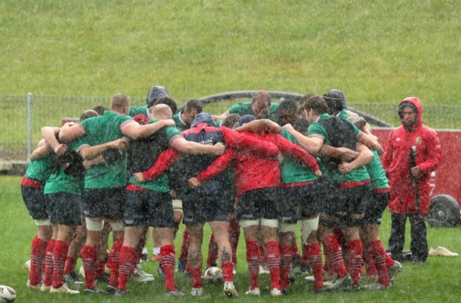 The team huddle