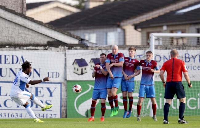 Eddie Dsane scores a goal from a free kick 7/7/2017