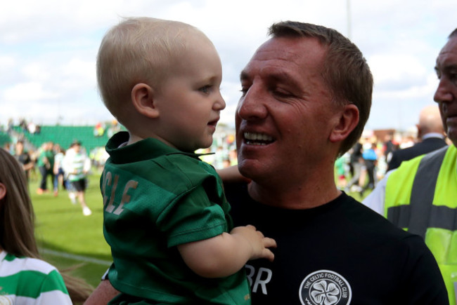 Brendan Rodgers with his nephew Malachy Rodgers after the game