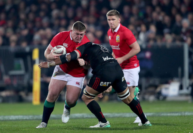 Tadhg Furlong with Jordan Taufua