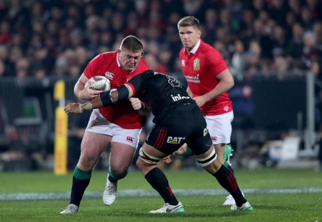 Tadhg Furlong with Jordan Taufua