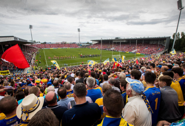 A view of the pre-match parade