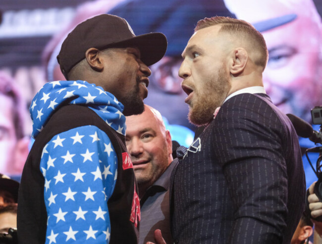 (SP)U.S.-LOS ANGELES-BOXING-MAYWEATHER-MCGREGOR