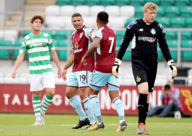 Jon Walters celebrates scoring a goal with Andre Gray