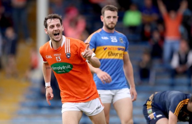 Jamie Clarke celebrates scoring a goal