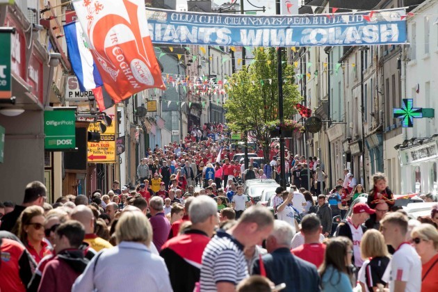 Fans throng the streets in Clones for the Ulster Final