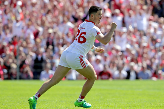 Ronan O'Neill celebrates scoring a goal