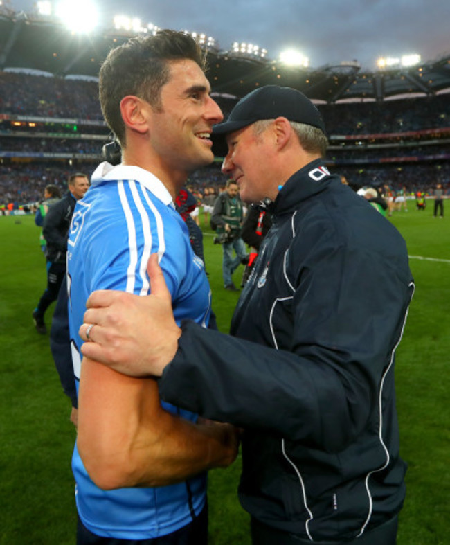 Bernard Brogan and manager Jim Gavin after the game