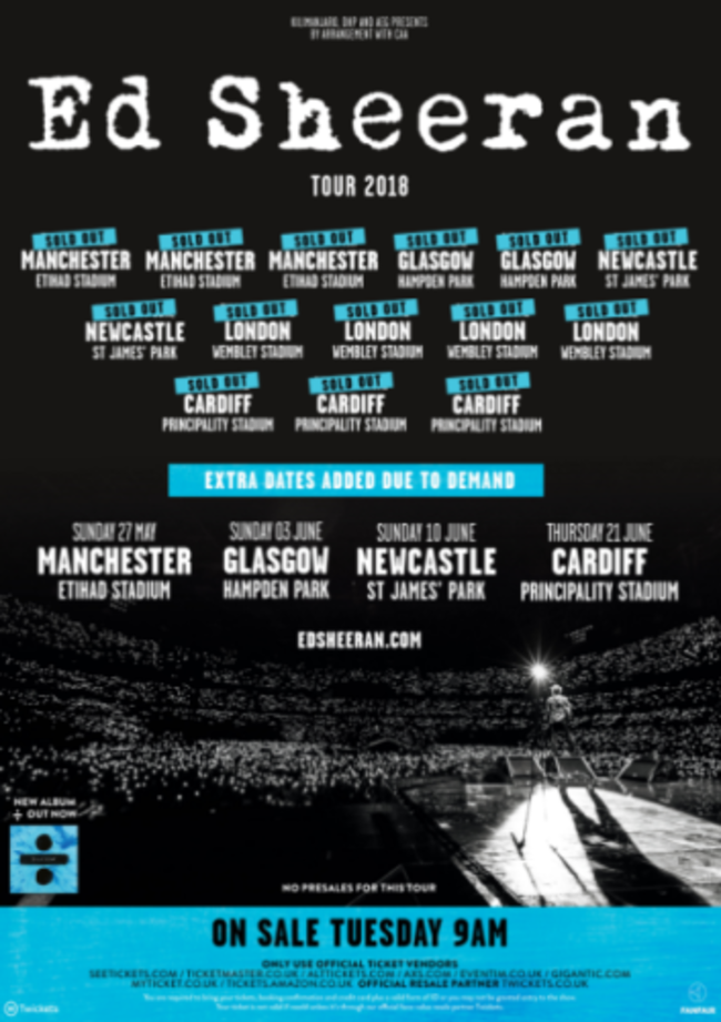 Ed Sheeran UK tour