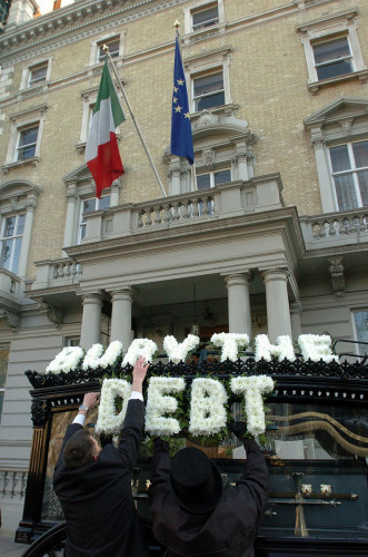 International Debt Protest in London - Grosvenor Square