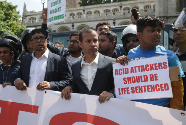 Acid attack protest