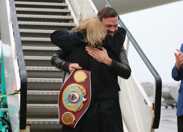 Andy Lee greets his mother Anne