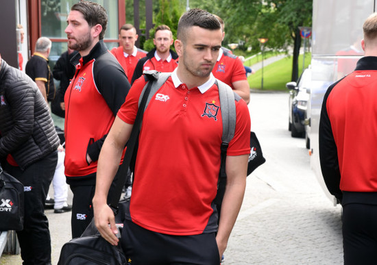 Michael Duffy leaving the team hotel