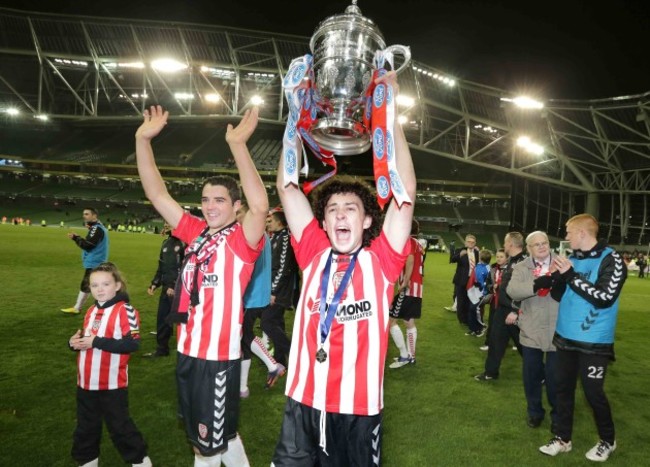 Barry McNamee raises the FAI Ford cup